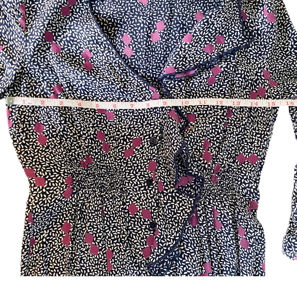Urban Outfitters Pins and Needles Blue Purple Ruffle Button Front Dress Small - Picture 6 of 8